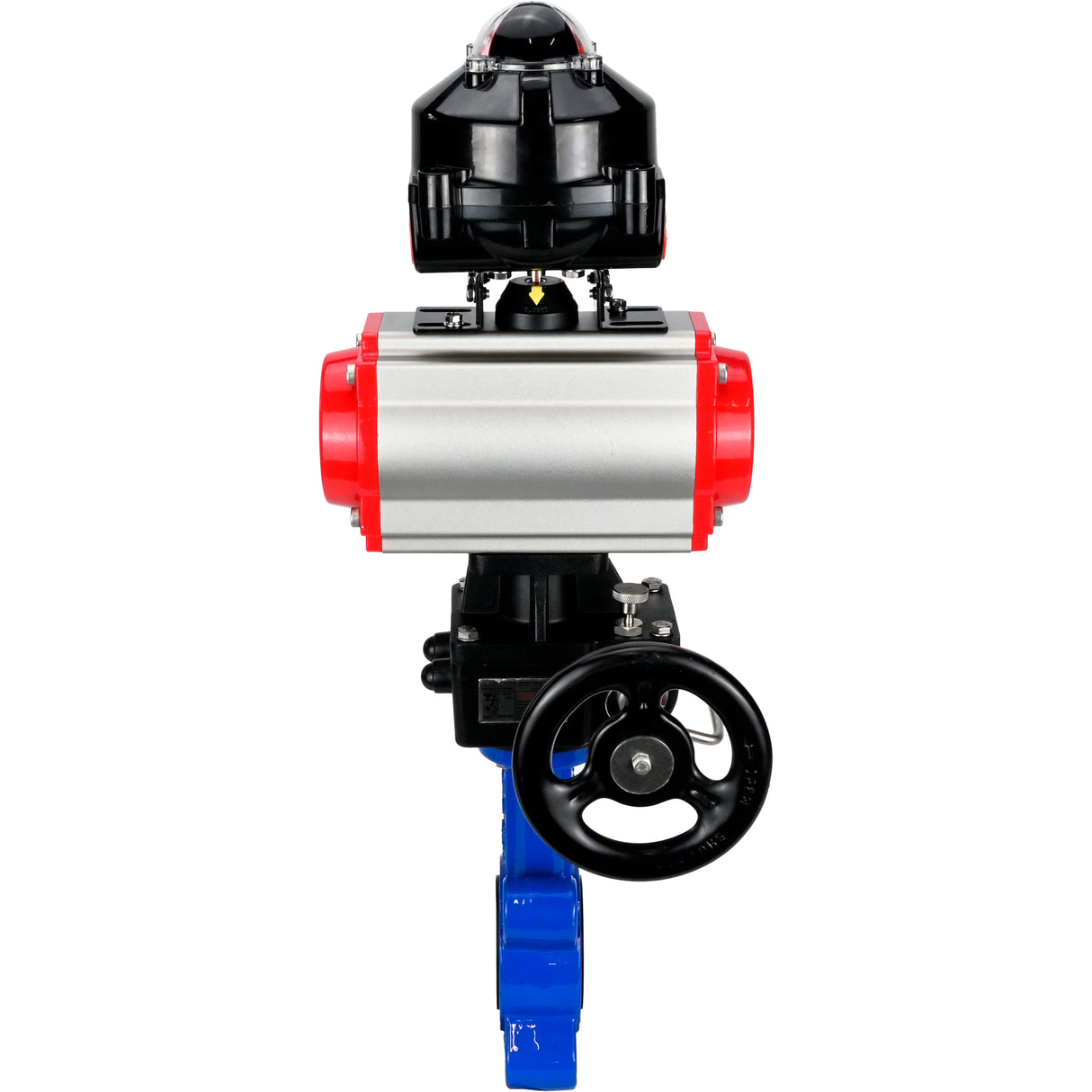 Water Butterfly Valve Elephant WBV1616E-2W-Fb-H, body material - cast iron QT450, disk material - cast iron QT450, seal - EPDM, pneumatic actuator PA-DA double action, 4M310-08 24V, LSU APL-510N EX, handwheel MON