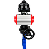 Water Butterfly Valve Elephant WBV1616E-2W-Fb-H, body material - cast iron QT450, disk material - cast iron QT450, seal - EPDM, pneumatic actuator PA-DA double action, 4M310-08 24V, LSU APL-510N EX, handwheel MON