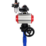 Water Butterfly Valve Elephant WBV1616E-2W-Fb-H, body material - cast iron QT450, disk material - cast iron QT450, seal - EPDM, pneumatic actuator PA-DA double action, 4M310-08 24V, LSU APL-210N, handwheel MON, ATU AFC2000