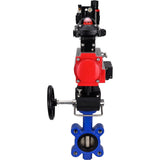 Water Butterfly Valve Elephant WBV1616E-2W-Fb-H, body material - cast iron QT450, disk material - cast iron QT450, seal - EPDM, pneumatic actuator PA-DA double action, 4M310-08 24V, LSU APL-210N, handwheel MON, ATU AFC2000