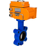 Water Butterfly Valve Elephant WBV1616N-2W-Fb-H, body material - cast iron QT450, disk material - cast iron QT450, seal - NBR, electric actuator QT-N-EM-O1-220VAC-U1 220V
