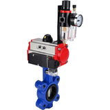Water Butterfly Valve Elephant WBV1631E-2W-Fb-H, body material - cast iron QT450, disk material - stainless steel AISI 304, seal - EPDM, with pneumatic actuator double action PA-DA, 4M310-08 220V, ATU AFC2000