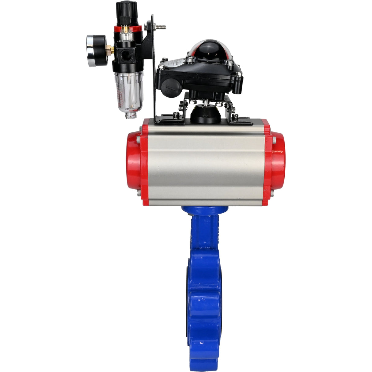 Water Butterfly Valve Elephant WBV1631N-2W-Fb-H, body material - cast iron QT450, disk material - Stainless steel AISI 304, seal - NBR, pneumatic actuator PA-SA with return springs, 4M310-08 24V, LSU APL-210N ATU AFC2000