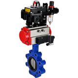 Water Butterfly Valve Elephant WBV1631N-2W-Fb-H, body material - cast iron QT450, disk material - Stainless steel AISI 304, seal - NBR, pneumatic actuator PA-SA with return springs, 4M310-08 24V, LSU APL-410N EX ATU AFC2000