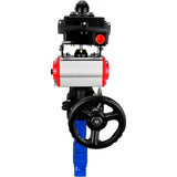 Water Butterfly Valve Elephant WBV1631N-2W-Fb-H, body material - cast iron QT450, disk material - Stainless steel AISI 304, seal - NBR, pneumatic actuator PA-DA double action, 4M310-08 24V, LSU APL-410N EX, handwheel MON