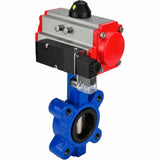 Water Butterfly Valve Elephant WBV1631E-2W-Fb-H, body material - cast iron QT450, disk material - stainless steel AISI 304, seal - EPDM, with pneumatic actuator double action PA-DA, 4M310-08 24V