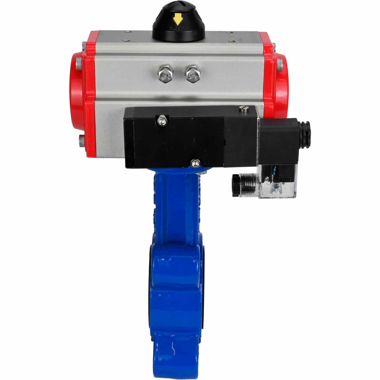 Water Butterfly Valve Elephant WBV1631N-2W-Fb-H, body material - cast iron QT450, disk material - stainless steel AISI 304, seal - NBR, with pneumatic actuator double action PA-DA, 4M310-08 24V