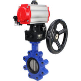 Water Butterfly Valve Elephant WBV1631N-2W-Fb-H, body material - cast iron QT450, disk material - Stainless steel AISI 304, seal - NBR, pneumatic actuator PA-DA double action, 4M310-08 220V handwheel MON