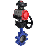 Water Butterfly Valve Elephant WBV1631N-2W-Fb-H, body material - cast iron QT450, disk material - Stainless steel AISI 304, seal - NBR, pneumatic actuator PA-DA double action, 4M310-08 24V, LSU APL-210N, handwheel MON