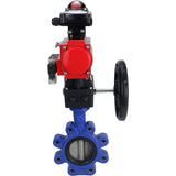Water Butterfly Valve Elephant WBV1631N-2W-Fb-H, body material - cast iron QT450, disk material - Stainless steel AISI 304, seal - NBR, pneumatic actuator PA-DA double action, 4M310-08 24V, LSU APL-210N, handwheel MON