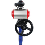 Water Butterfly Valve Elephant WBV1631N-2W-Fb-H, body material - cast iron QT450, disk material - Stainless steel AISI 304, seal - NBR, pneumatic actuator PA-DA double action, 4M310-08 24V, LSU APL-210N, handwheel MON