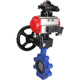 Water Butterfly Valve Elephant WBV1631N-2W-Fb-H, body material - cast iron QT450, disk material - Stainless steel AISI 304, seal - NBR, pneumatic actuator PA-DA double action, 4M310-08 24V, LSU APL-210N, handwheel MON