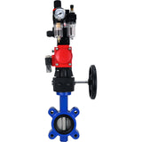 Water Butterfly Valve Elephant WBV1631N-2W-Fb-H, body material - cast iron QT450, disk material - Stainless steel AISI 304, seal - NBR, pneumatic actuator PA-DA double action, 4M310-08 220V, LSU APL-210N, handwheel MON, ATU AFC2000