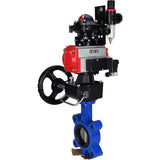 Water Butterfly Valve Elephant WBV1631N-2W-Fb-H, body material - cast iron QT450, disk material - Stainless steel AISI 304, seal - NBR, pneumatic actuator PA-DA double action, 4M310-08 220V, LSU APL-210N, handwheel MON, ATU AFC2000