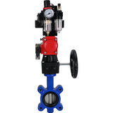 Water Butterfly Valve Elephant WBV1631N-2W-Fb-H, body material - cast iron QT450, disk material - Stainless steel AISI 304, seal - NBR, pneumatic actuator PA-DA double action, 4M310-08 24V, LSU APL-410N EX, handwheel MON, ATU AFC2000