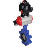Water Butterfly Valve Elephant WBV1631N-2W-Fb-H, body material - cast iron QT450, disk material - Stainless steel AISI 304, seal - NBR, pneumatic actuator PA-DA double action, 4M310-08 220V, LSU APL-510N EX