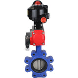 Water Butterfly Valve Elephant WBV1631N-2W-Fb-H, body material - cast iron QT450, disk material - Stainless steel AISI 304, seal - NBR, pneumatic actuator PA-DA double action, 4M310-08 220V, LSU APL-510N EX
