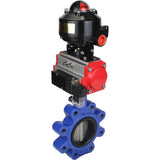 Water Butterfly Valve Elephant WBV1631N-2W-Fb-H, body material - cast iron QT450, disk material - Stainless steel AISI 304, seal - NBR, pneumatic actuator PA-DA double action, 4M310-08 220V, LSU APL-510N EX