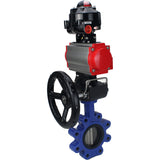 Water Butterfly Valve Elephant WBV1631N-2W-Fb-H, body material - cast iron QT450, disk material - Stainless steel AISI 304, seal - NBR, pneumatic actuator PA-DA double action, 4M310-08 220V, LSU APL-510N EX, handwheel MON