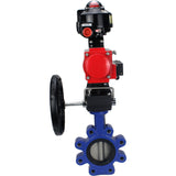 Water Butterfly Valve Elephant WBV1631N-2W-Fb-H, body material - cast iron QT450, disk material - Stainless steel AISI 304, seal - NBR, pneumatic actuator PA-DA double action, 4M310-08 24V, LSU APL-510N EX, handwheel MON