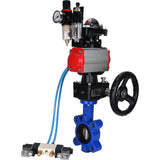 Water Butterfly Valve Elephant WBV1631N-2W-Fb-H, body material - cast iron QT450, disk material - Stainless steel AISI 304, seal - NBR, pneumatic actuator PA-DA double action, 4V320-08 220V, LSU APL-210N, handwheel MON, ATU AFC2000