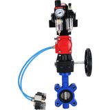 Water Butterfly Valve Elephant WBV1631N-2W-Fb-H, body material - cast iron QT450, disk material - Stainless steel AISI 304, seal - NBR, pneumatic actuator PA-DA double action, 4V320-08 220V, LSU APL-410N EX, handwheel MON, ATU AFC2000
