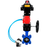 Water Butterfly Valve Elephant WBV1631N-2W-Fb-H, body material - cast iron QT450, disk material - Stainless steel AISI 304, seal - NBR, pneumatic actuator PA-DA double action, 4V320-10 220V, LSU APL-410N EX, handwheel MON