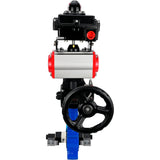 Water Butterfly Valve Elephant WBV1631N-2W-Fb-H, body material - cast iron QT450, disk material - Stainless steel AISI 304, seal - NBR, pneumatic actuator PA-DA double action, 4V320-10 220V, LSU APL-410N EX, handwheel MON