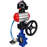 Water Butterfly Valve Elephant WBV1631N-2W-Fb-H, body material - cast iron QT450, disk material - Stainless steel AISI 304, seal - NBR, pneumatic actuator PA-DA double action, 4V320-10 220V, LSU APL-510N EX, handwheel MON
