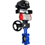 Water Butterfly Valve Elephant WBV1631N-2W-Fb-H, body material - cast iron QT450, disk material - Stainless steel AISI 304, seal - NBR, pneumatic actuator PA-DA double action, positioner YT-1000RSN without feedback, handwheel MON