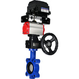 Water Butterfly Valve Elephant WBV1631N-2W-Fb-H, body material - cast iron QT450, disk material - Stainless steel AISI 304, seal - NBR, pneumatic actuator PA-DA double action, positioner YT-1000RSN without feedback, handwheel MON