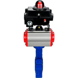 Water Butterfly Valve Elephant WBV1631E-2W-Fb-H, body material - cast iron QT450, disk material - stainless steel AISI 304, seal - EPDM, with pneumatic actuator double action PA-DA, LSU APL-410N EX