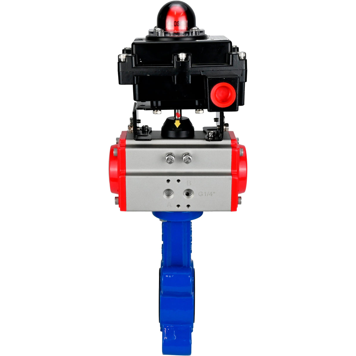 Water Butterfly Valve Elephant WBV1631E-2W-Fb-H, body material - cast iron QT450, disk material - stainless steel AISI 304, seal - EPDM, with pneumatic actuator double action PA-DA, LSU APL-410N EX