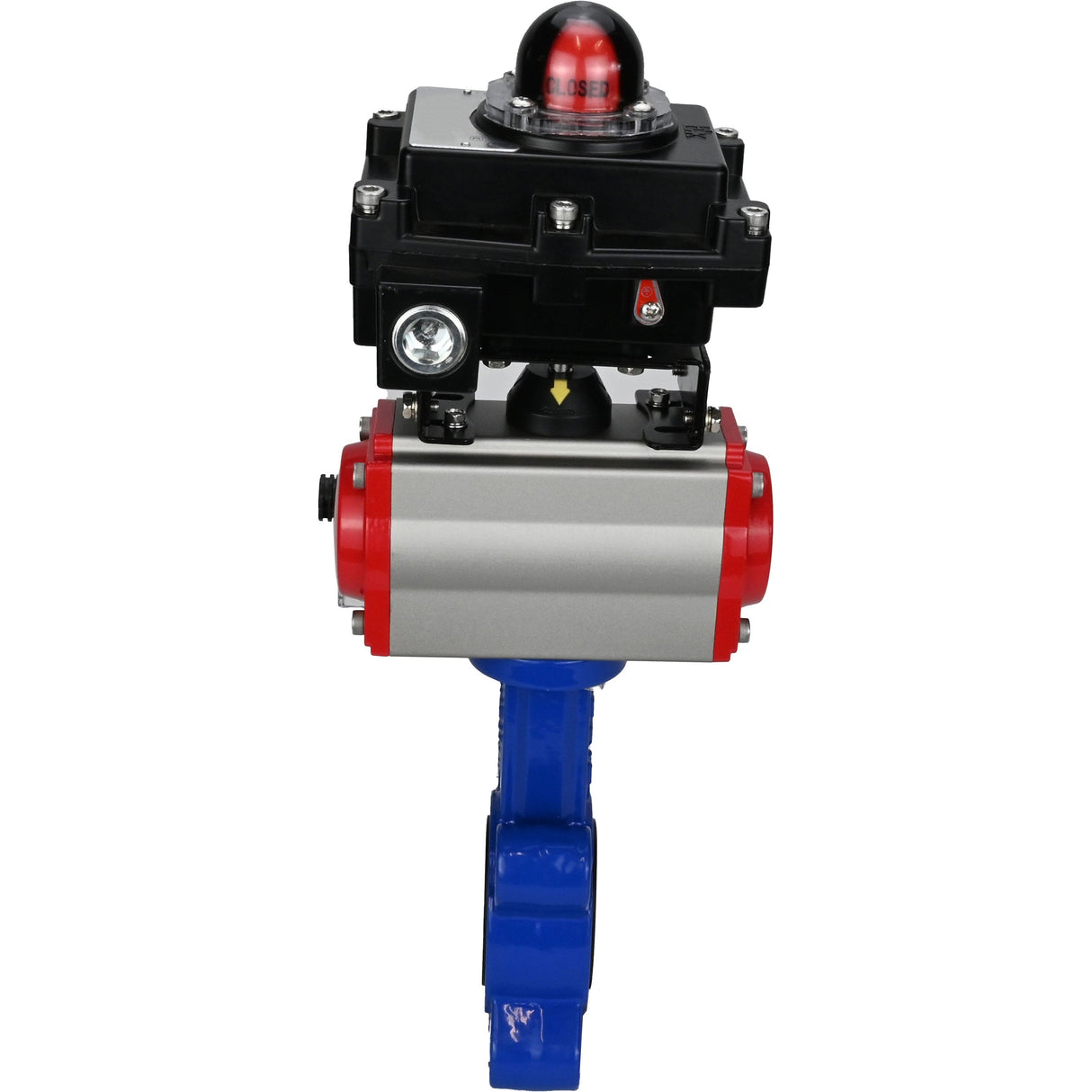 Water Butterfly Valve Elephant WBV1631N-2W-Fb-H, body material - cast iron QT450, disk material - Stainless steel AISI 304, seal - NBR, pneumatic actuator PA-SA with return springs, 4M310-08 24V, LSU APL-410N EX
