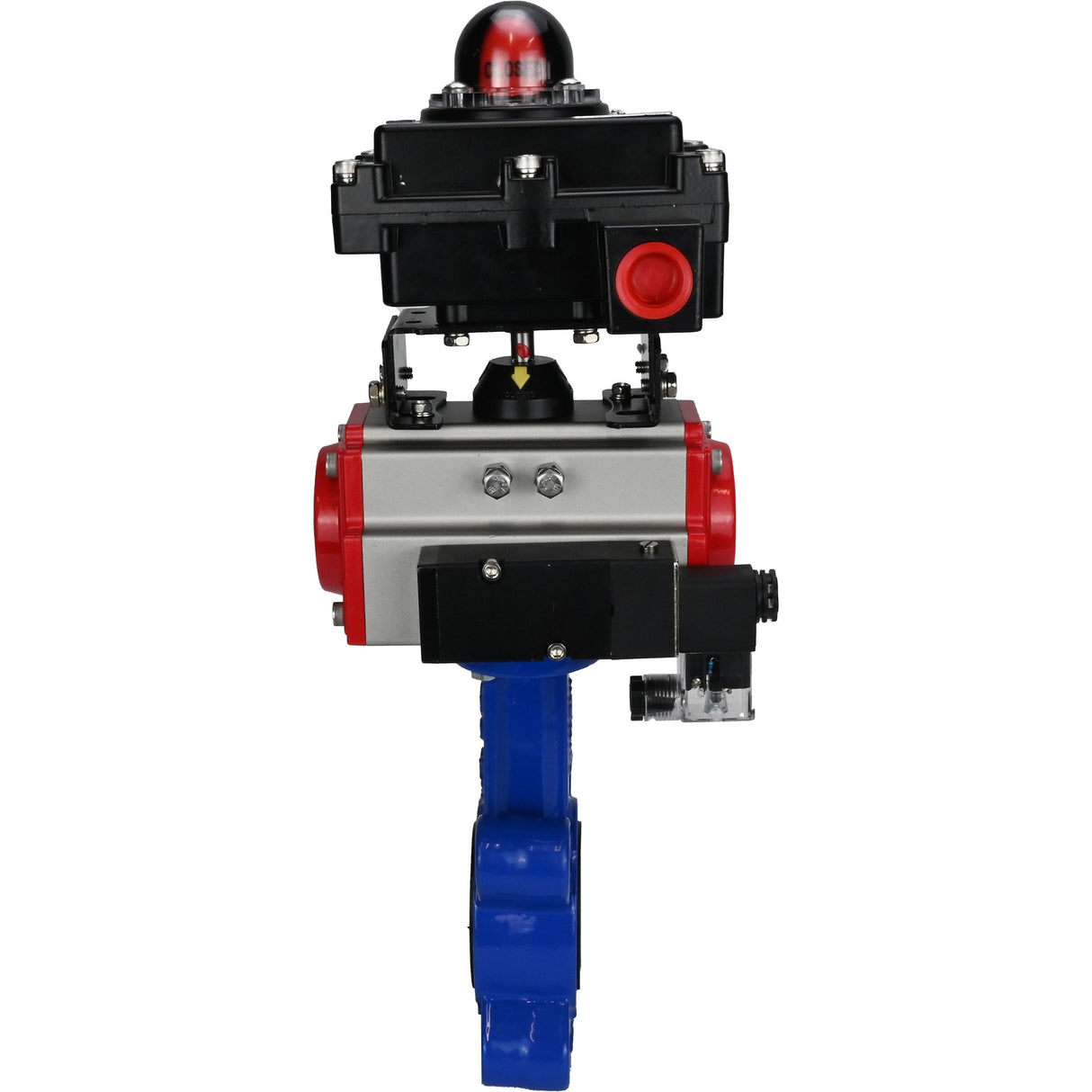 Water Butterfly Valve Elephant WBV1631N-2W-Fb-H, body material - cast iron QT450, disk material - Stainless steel AISI 304, seal - NBR, pneumatic actuator PA-SA with return springs, 4M310-08 24V, LSU APL-410N EX
