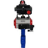 Water Butterfly Valve Elephant WBV1631N-2W-Fb-H, body material - cast iron QT450, disk material - Stainless steel AISI 304, seal - NBR, pneumatic actuator PA-SA with return springs, 4M310-08 24V, LSU APL-410N EX