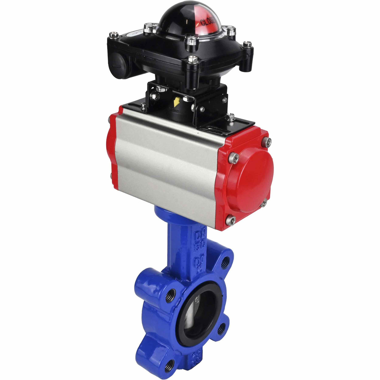 Water Butterfly Valve Elephant WBV1631E-2W-Fb-H, body material - cast iron QT450, disk material - stainless steel AISI 304, seal - EPDM, with pneumatic actuator double action PA-DA, LSU APL-210N