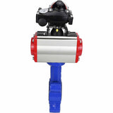 Water Butterfly Valve Elephant WBV1631E-2W-Fb-H, body material - cast iron QT450, disk material - stainless steel AISI 304, seal - EPDM, with pneumatic actuator double action PA-DA, LSU APL-210N