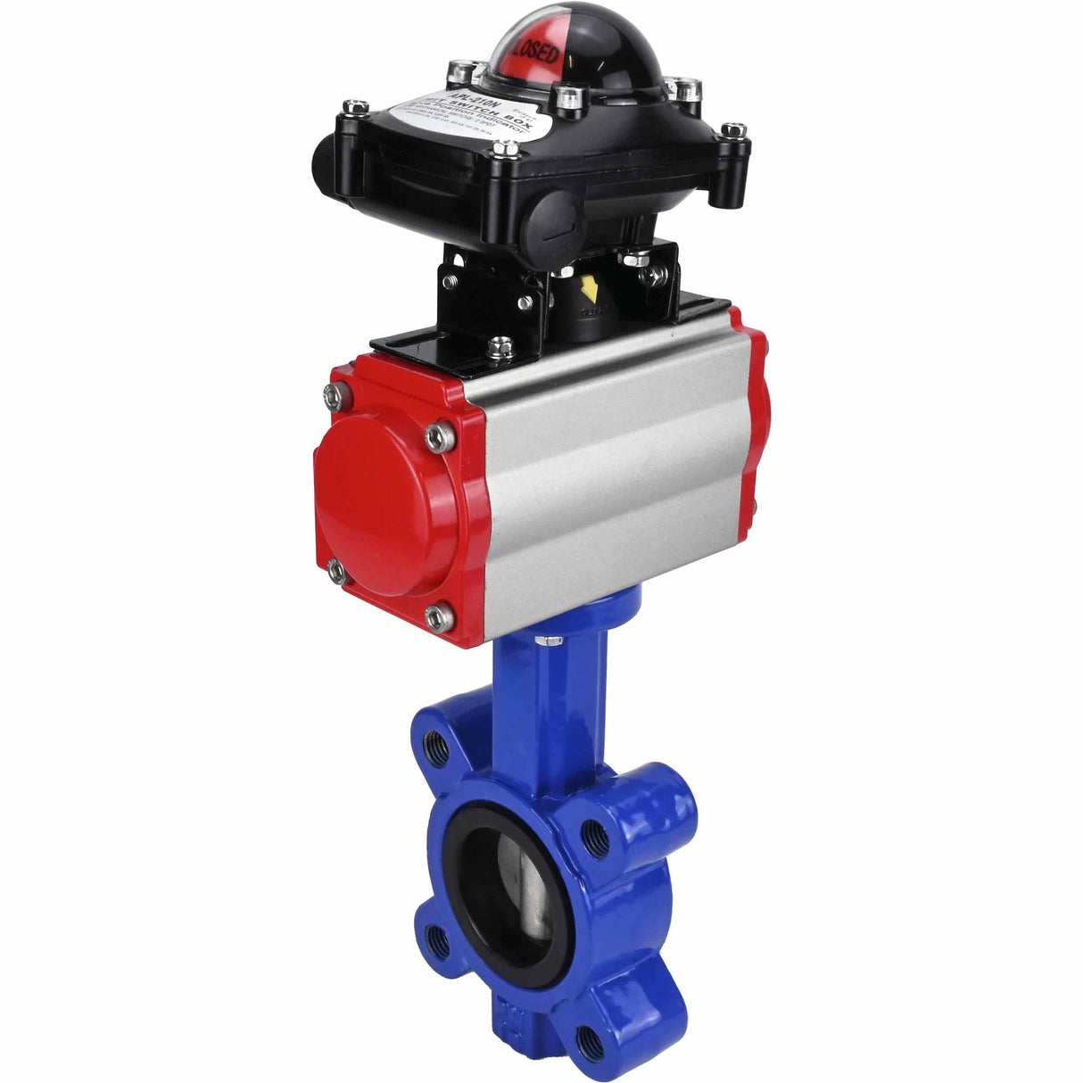 Water Butterfly Valve Elephant WBV1631E-2W-Fb-H, body material - cast iron QT450, disk material - stainless steel AISI 304, seal - EPDM, with pneumatic actuator double action PA-DA, LSU APL-210N