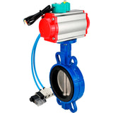 Water Butterfly Valve for abrasive media  Elephant WBV1632E-2W-Fb-H DN40-200 16 bar body - QT450 cast iron, disc - 316L stainless steel, seal - EPDM, with pneumatic actuator PA-DA-XXX, pneumatic distributor 4V320-08 220V and ALS200D magnetic switch