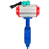 Water Butterfly Valve for abrasive media Elephant WBV1632E-2W-Fb-H DN40-200 16 bar body - QT450 cast iron, disc - 316L stainless steel, seal - EPDM, with pneumatic drive PA-DA-XXX and ALS200D magnetic switch