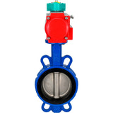 Water Butterfly Valve for abrasive media Elephant WBV1632E-2W-Fb-H DN40-200 16 bar body - QT450 cast iron, disc - 316L stainless steel, seal - EPDM, with pneumatic drive PA-DA-XXX and ALS200D magnetic switch