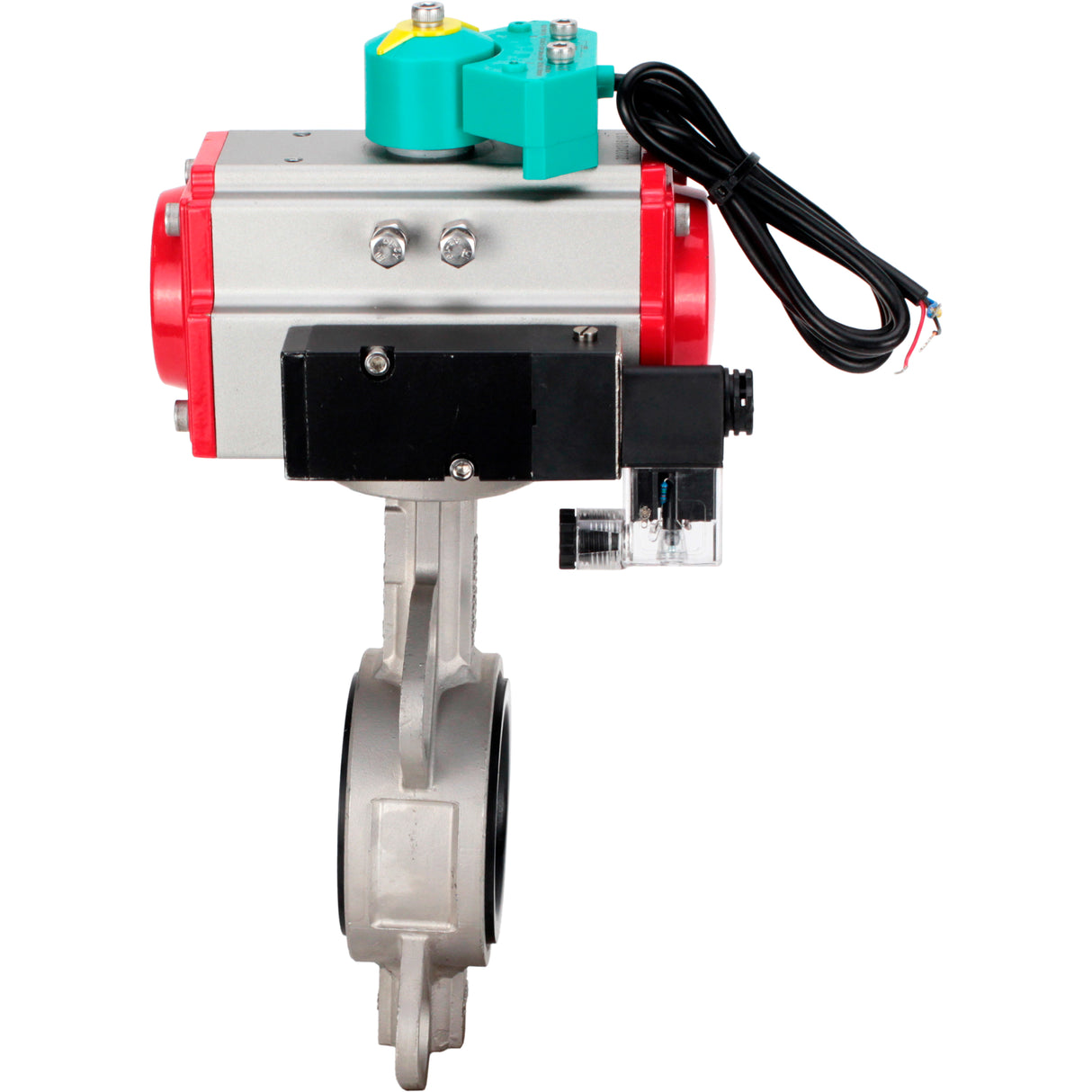 Disc rotary valves Elephant WBV3131N-2W-Fb-H DN50-250 16 bar body - 304 stainless steel, disc - 304 stainless steel, seal - NBR, with pneumatic actuator PA-DA-XXX, pneumatic distributor 4M310-08 220V and ALS200D magnetic switch