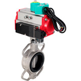 Disc rotary valves Elephant WBV3131N-2W-Fb-H DN50-250 16 bar body - 304 stainless steel, disc - 304 stainless steel, seal - NBR, with pneumatic actuator PA-DA-XXX, pneumatic distributor 4M310-08 220V and ALS200D magnetic switch