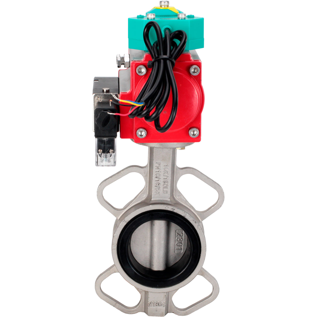 Disc rotary valves Elephant WBV3131N-2W-Fb-H DN50-250 16 bar body - 304 stainless steel, disc - 304 stainless steel, seal - NBR, with pneumatic actuator PA-DA-XXX, pneumatic distributor 4M310-08 220V and ALS200D magnetic switch