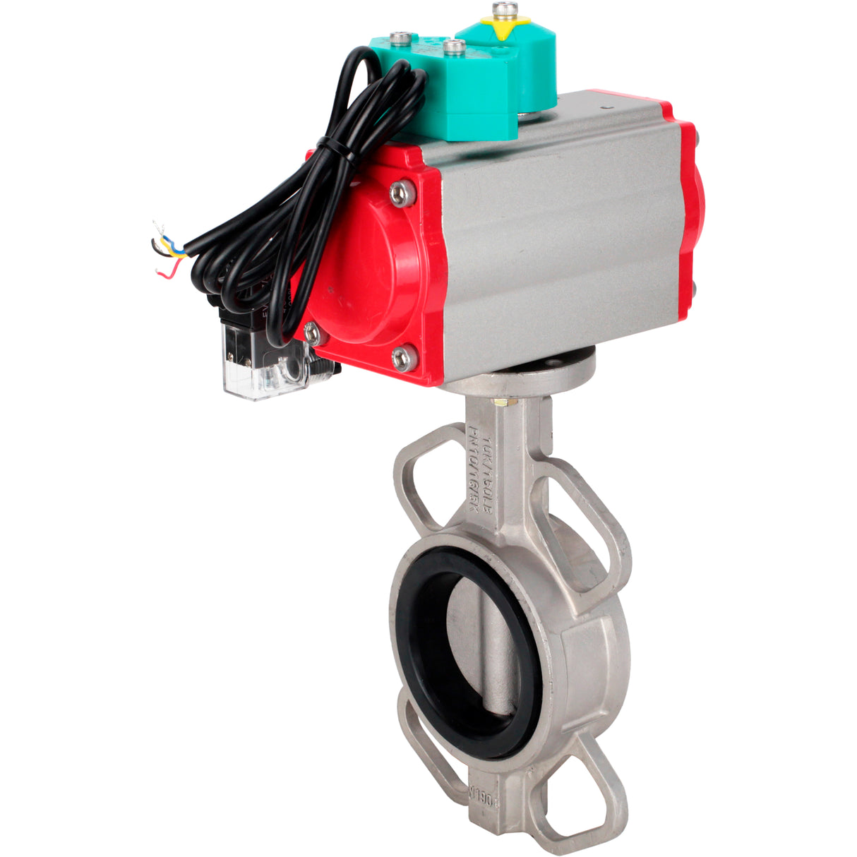 Disc rotary valves Elephant WBV3131N-2W-Fb-H DN50-250 16 bar body - 304 stainless steel, disc - 304 stainless steel, seal - NBR, with pneumatic actuator PA-DA-XXX, pneumatic distributor 4M310-08 220V and ALS200D magnetic switch