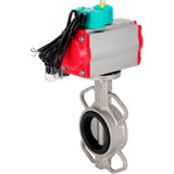 Disc rotary valves Elephant WBV3131N-2W-Fb-H DN50-250 16 bar body - 304 stainless steel, disc - 304 stainless steel, seal - NBR, with pneumatic actuator PA-DA-XXX, pneumatic distributor 4M310-08 220V and ALS200D magnetic switch