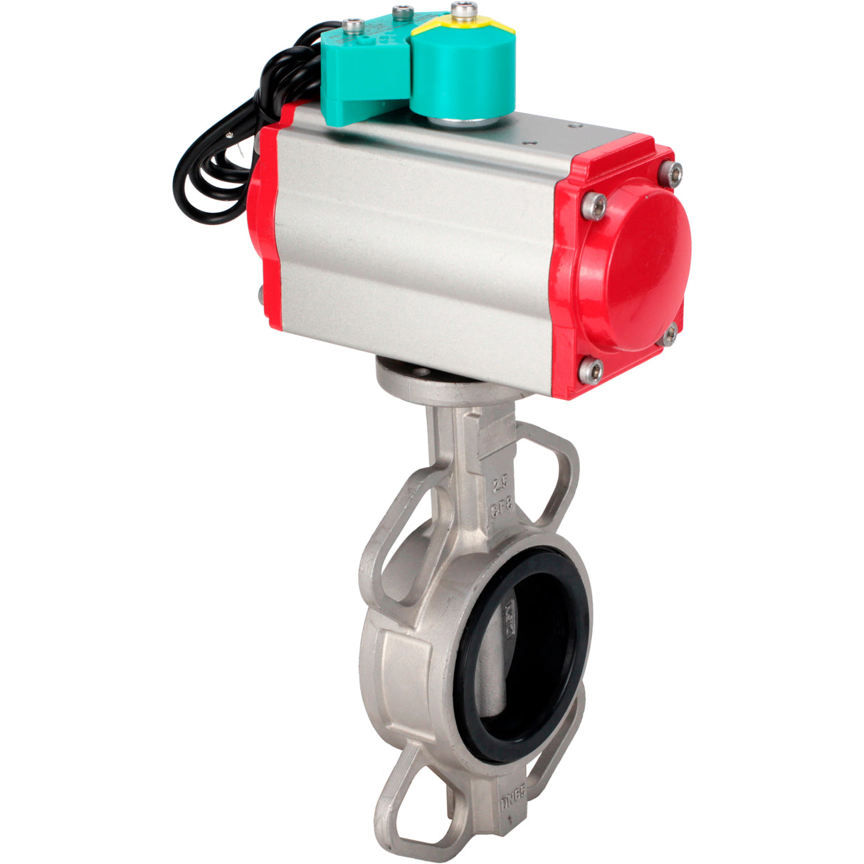 Disc rotary valves Elephant WBV3131N-2W-Fb-H DN50-250 16 bar body - 304 stainless steel, disc - 304 stainless steel, seal - NBR, with pneumatic actuator PA-DA-XXX, pneumatic distributor 4M310-08 220V and ALS200D magnetic switch