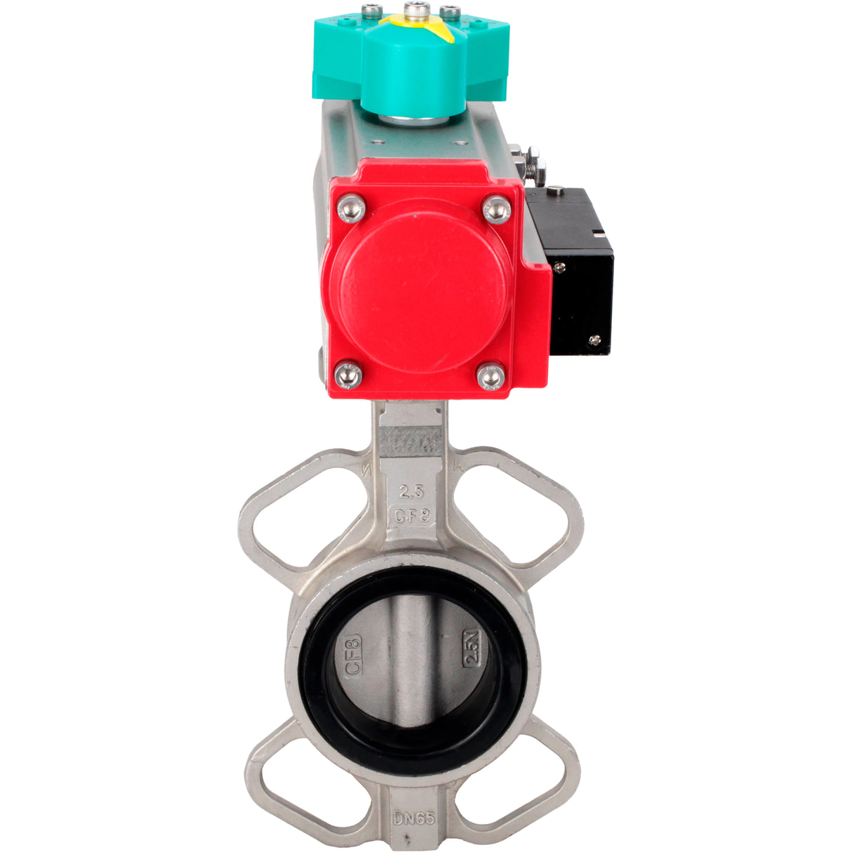 Disc rotary valves Elephant WBV3131N-2W-Fb-H DN50-250 16 bar body - 304 stainless steel, disc - 304 stainless steel, seal - NBR, with pneumatic actuator PA-DA-XXX, pneumatic distributor 4M310-08 220V and ALS200D magnetic switch