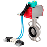 Disc rotary valves Elephant WBV3131N-2W-Fb-H DN50-250 16 bar body - 304 stainless steel, disc - 304 stainless steel, seal - NBR, with pneumatic actuator PA-DA-XXX, pneumatic distributor 4V320-10 220V and ALS200D magnetic switch